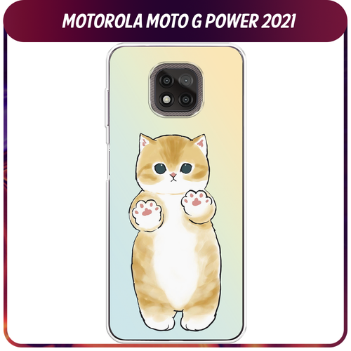 Силиконовый чехол на Motorola Moto G Power 2021 / Моторола Мото G Пауэр 2021 Лапки котика гидрогелевая противоударная защитная пленка для motorola moto g power 2021 моторола мото g power 2021