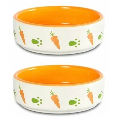 HOMEPET Миска для мелких грызунов керамическая 85 см х 85 см х 25 см 75 мл 2 шт 770₽