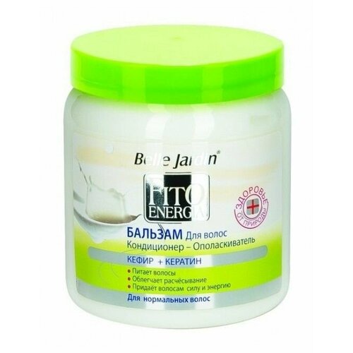 Belle Jardin Бальзам для волос+кондиционер ополаскиватель, Кефир+Кератин, для нормальных волос, 450мл.