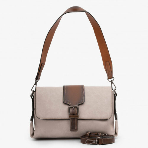 Сумка мессенджер Flame Dance, фактура гладкая, серый