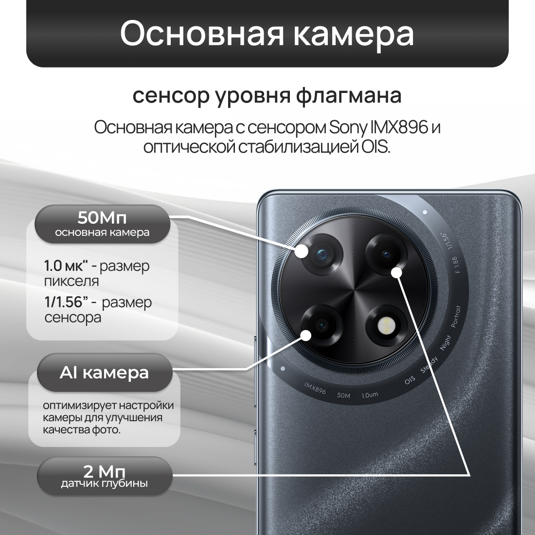 Смартфон TECNO CAMON 30S 6/128 ГБ, Black NFC РСТ Ростест ЕАС — фото 1