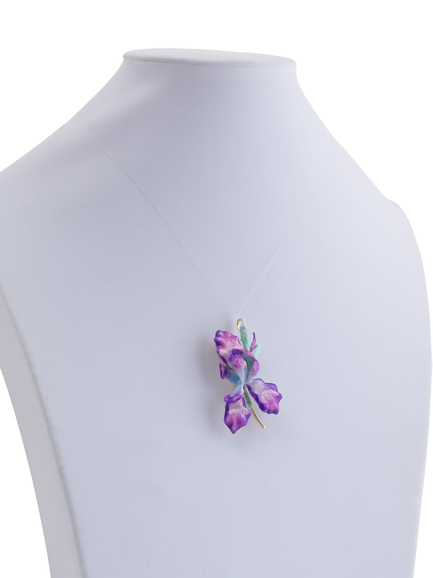 Брошь ЖемАрт, эмаль, 1 шт., зеленый, фиолетовый — фото 1