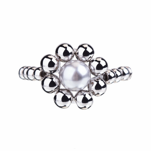 Кольцо плетеное one wrong detail, размер 18, серебристый