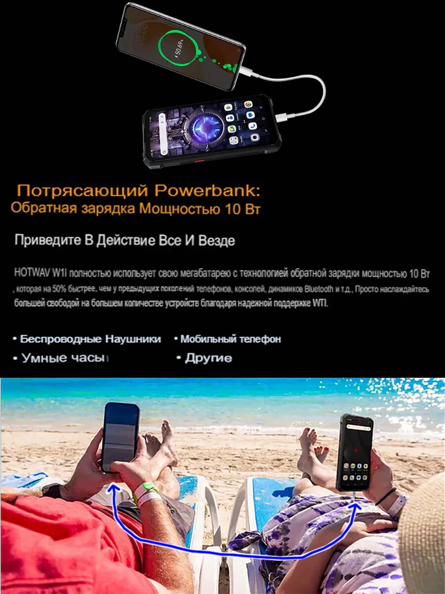 Смартфон Hotwav W11 Ts, NFC, бронированный корпус, 6 GB RAM, 256 GB ROM, черный — фото 1