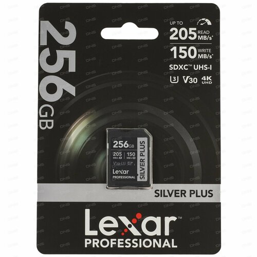 Карта памяти Lexar Professional Silver Plus SDXC 256 ГБ 