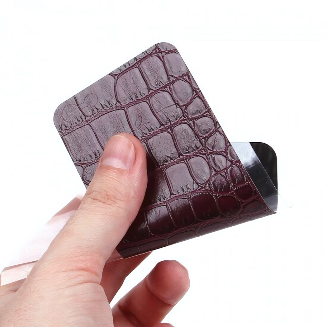 Наклейка из экокожи для iPhone 5/5S, черная, защита от царапин