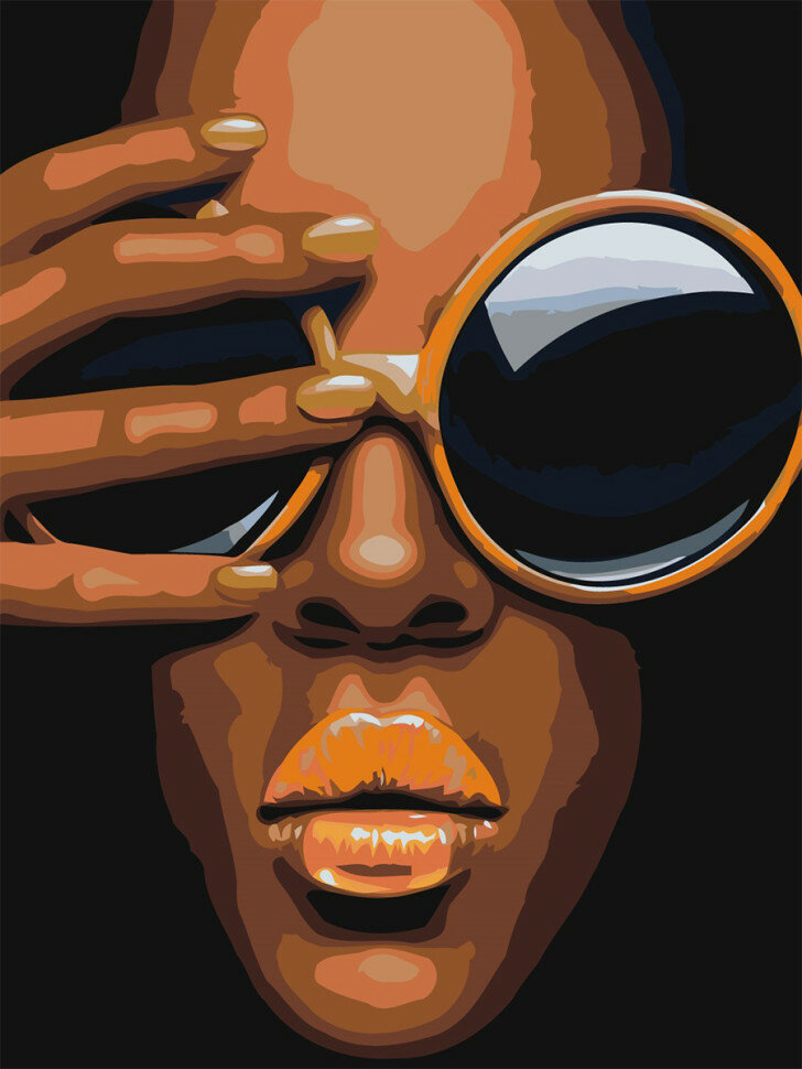 Картина по номерам "Девушка в очках" — фото 1