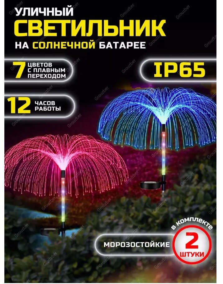 Садовый светильник "Медуза" на солнечной батарее, набор 2 шт.