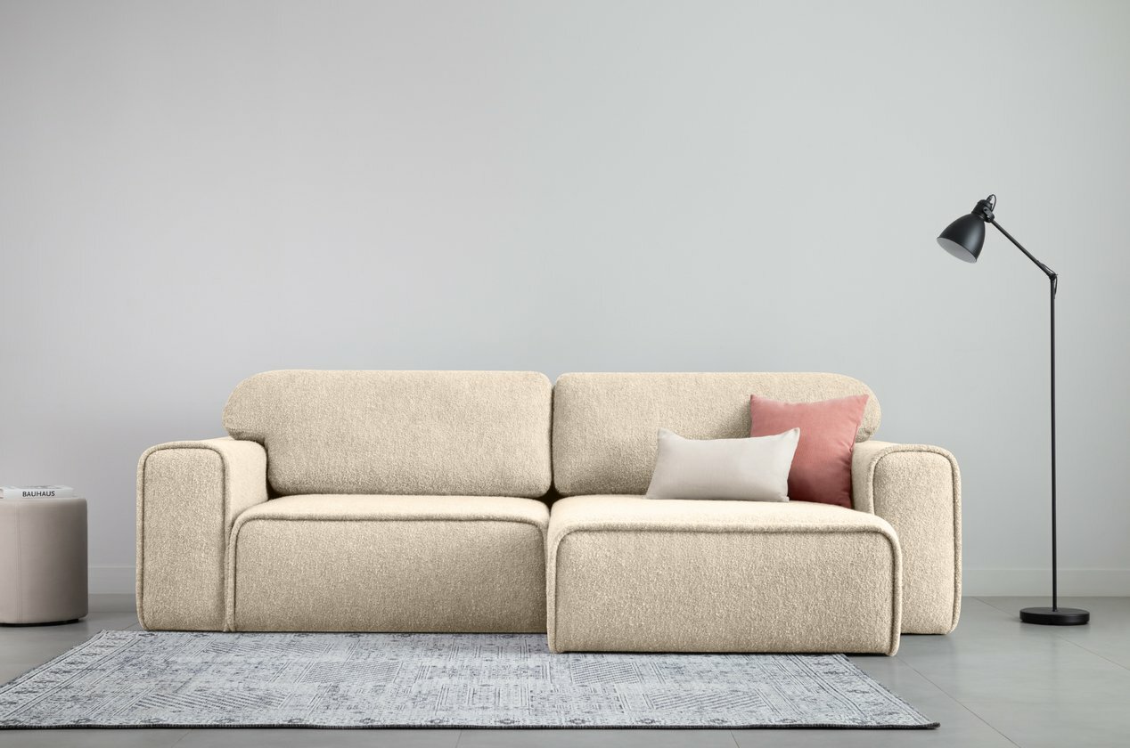 Диван угловой раскладной Divan.ru Виена Bucle Beige, 258x167x86 см, спальное место 200x140 см, букле, бежевый