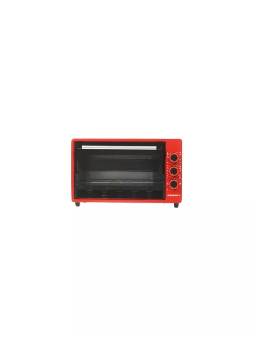 Мини-печь KRAFT KF-MO 3200, красный, механическое управление, 32 л — фото 1