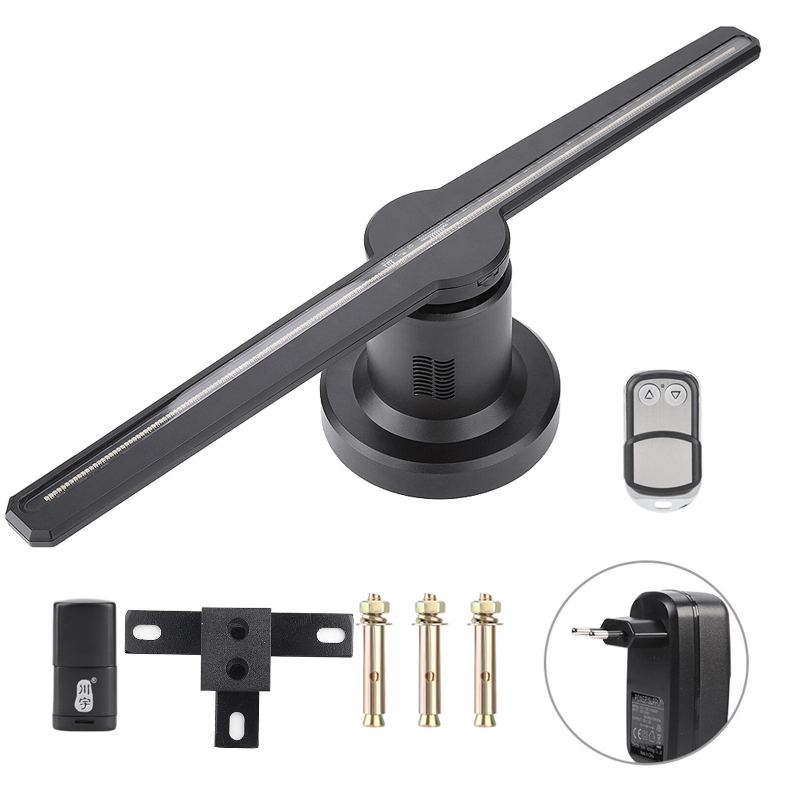 3D голографический дисплей светодиодный фан -выставочный проектор проектор голограмма рекламный показатель 16G карта памяти