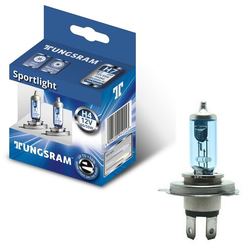 фото Лампы tungsram "sportlight", h4, +50%, 12v, 60/55w, p43t, 3800k, комплект 2 шт.