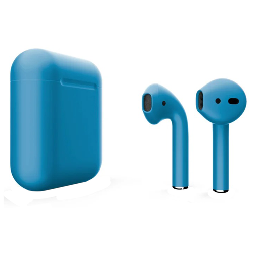 фото Беспроводные наушники apple airpods 2 color (без беспроводной зарядки чехла), матовый голубой