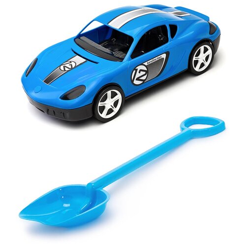 Игрушки для песочницы для снега Игрушка Детский автомобиль (Молния) синий + Лопатка 50 см. голубая игрушки для песочницы для снега игрушка детский автомобиль молния красный лопатка 50 см салатовая