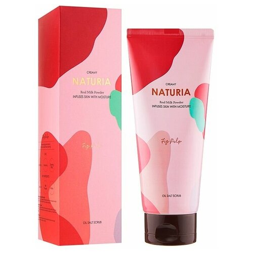 Скраб для тела соляной с инжиром Naturia Creamy Oil Salt Scrub Fig Pulp, 250 гр
