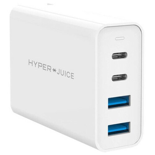 фото Зарядное устройство hyperjuice 100w gan 2xusb type-c / 2xusb 3.0 white hj-gan100