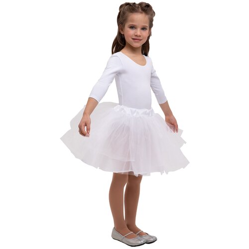 фото Школьная юбка-пачка вестифика, с поясом на резинке, миди, размер 32-34, белый