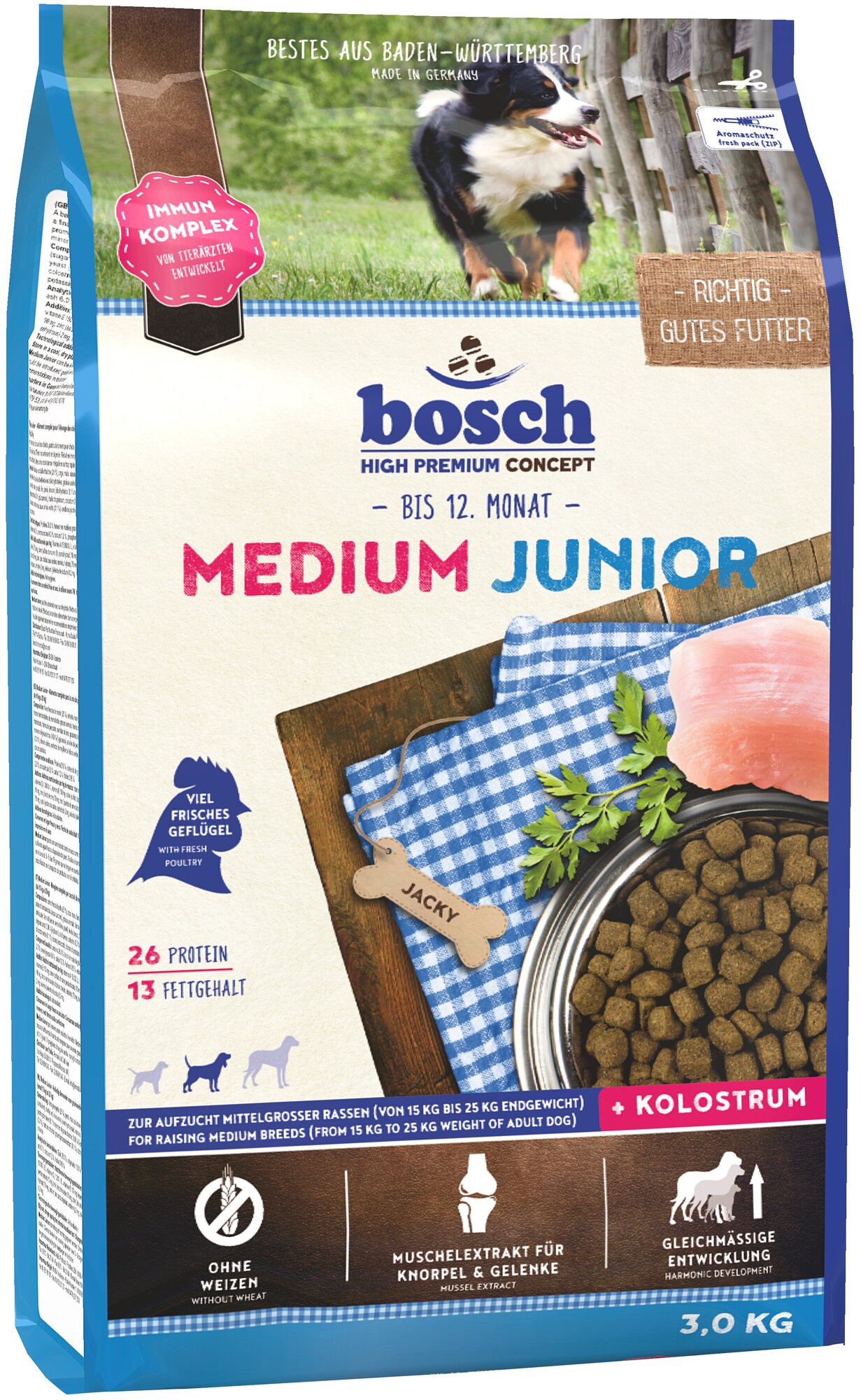 Корм Bosch Junior Medium Сухой корм для щенков средних пород 3 кг