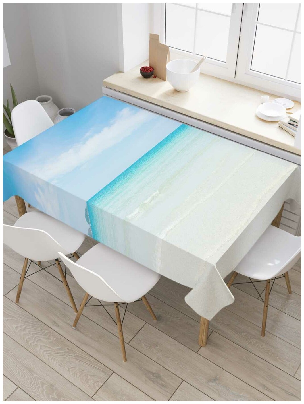 Скатерть прямоугольная JoyArty на кухонный стол "Захватывающее лето" из оксфорда, 120x145 см