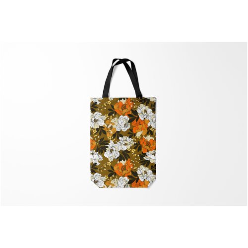 фото Сумка-шоппер / 31х42 см / девушкам / цветочки и бабочки пионы burnettie