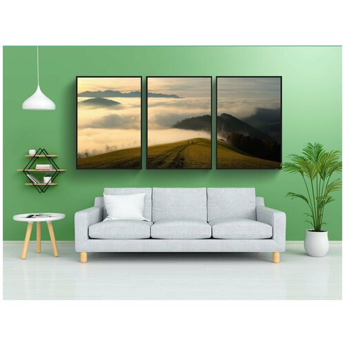 фото Набор модулных постеров для интерьера "горы, туман, небо" 60x90 см. в тубусе, без рамки lotsprints