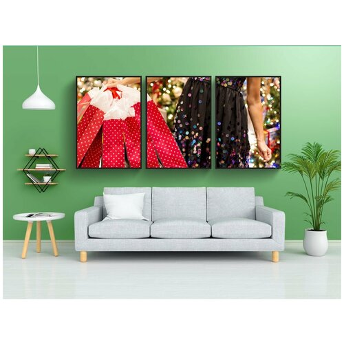 фото Набор модулных постеров для интерьера "рождественские покупки, рождественские подарки, рождество" 60x90 см. в тубусе, без рамки lotsprints