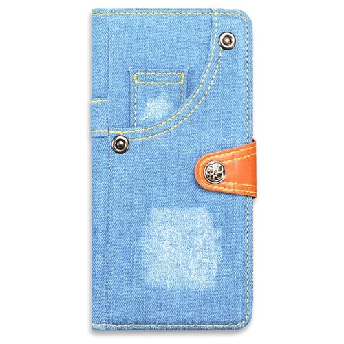 фото Чехол-обложка mypads с визитницей и застежкой для asus zenfone 7 zs670ks (2020) синий из настоящей джинсы