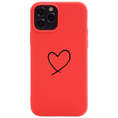 Силиконовый чехол на Apple iPhone 12 / 12 Pro / Эпл Айфон 12 / 12 Про с рисунком Heart Soft Touch красный силиконовый чехол на apple iphone 12 12 pro эпл айфон 12 12 про с рисунком brain plus heart soft touch голубой