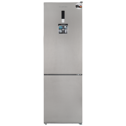 Холодильник Schaub Lorenz SLU C190D5 G, нержавеющая сталь, No Frost, внешний LED дисплей.