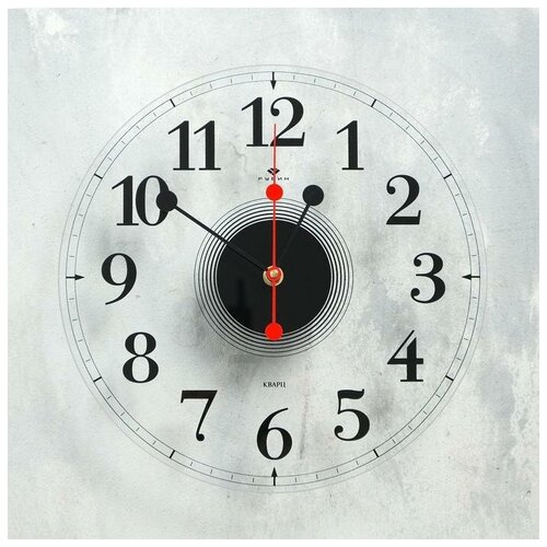 Рубин Часы настенные, серия: Интерьер, "Стиль 3", плавный ход, d30 см, циферблат прозрачный