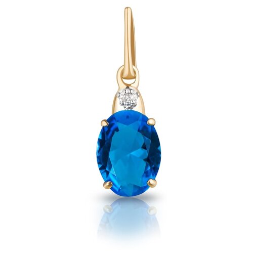 фото Подвеска золотая с бриллиантами и топазом арт. 1235981/1ттс ювелир карат