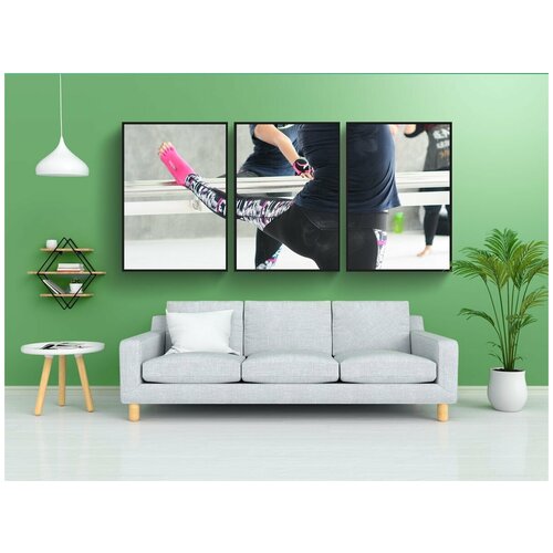 фото Набор модулных постеров для интерьера "балет, потягиваться, barre" 60x90 см. в тубусе, без рамки lotsprints