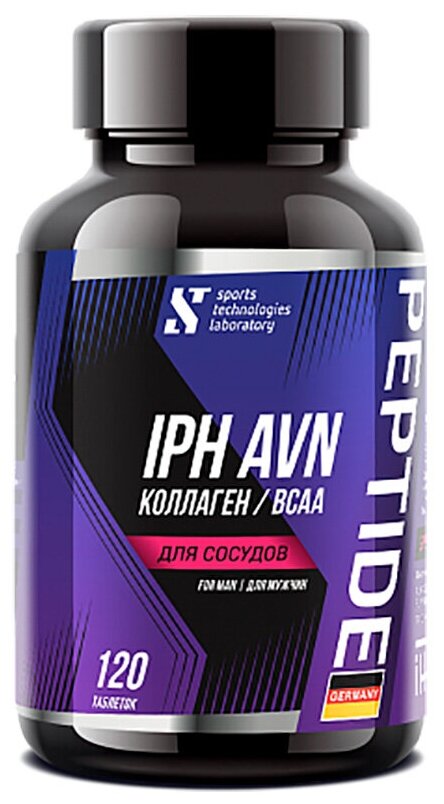 Sport's Technologies Laboratory Аминокислотный пептидный комплекс Sport's Technologies Laboratory IPH AVN BCAA Collagen для сосудов, 120 таб