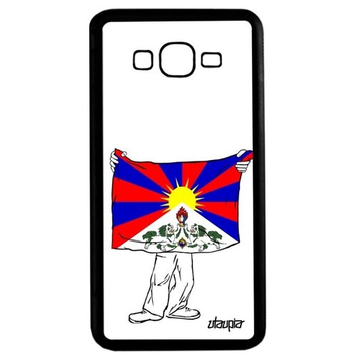 фото Ударопрочный чехол на // galaxy grand prime // "флаг тибета с руками" туризм дизайн, utaupia, белый
