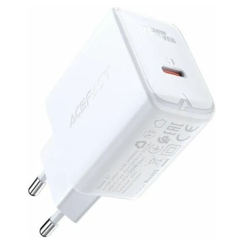 Сетевое зарядное устройство ACEFAST A1, PD20W, USB-C Charger, Белый