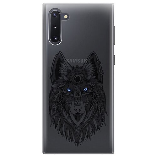 фото Ультратонкий силиконовый чехол-накладка для samsung galaxy note 10 с 3d принтом "grand wolf" gosso