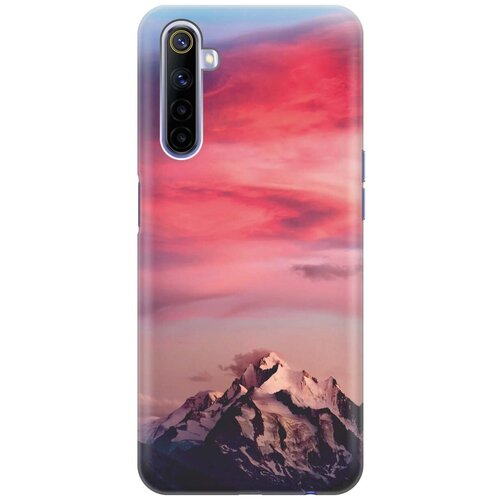 фото Ультратонкий силиконовый чехол-накладка для realme 6 с принтом "горы и небо" gosso