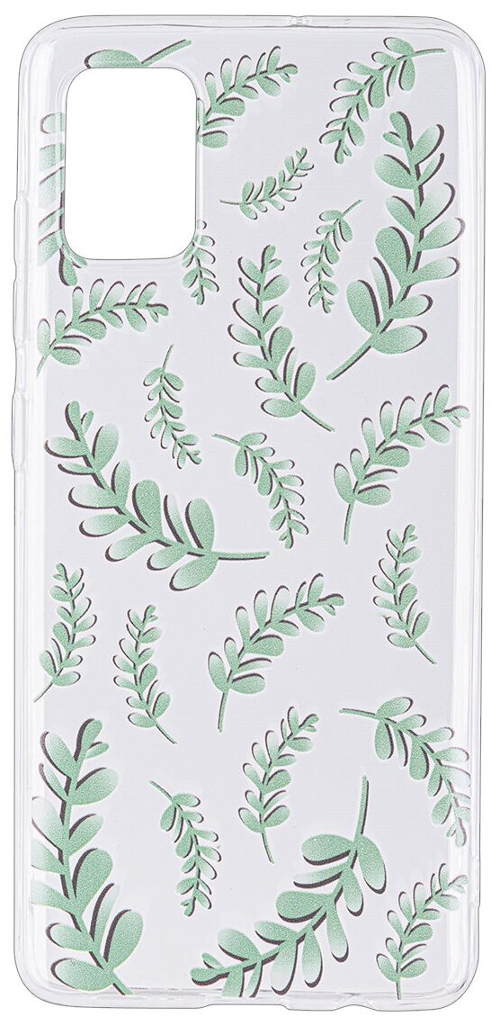 Чехол дизайнерский для Samsung Galaxy A51. Прозрачный. Листва.
