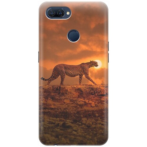 фото Силиконовый чехол на oppo a12 / a7 / a5s / оппо а12 / а7 / а5с с принтом "закатный гепард" gosso