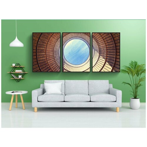 фото Набор модулных постеров для интерьера "градирни, конкретный, перспектива" 60x90 см. в тубусе, без рамки lotsprints