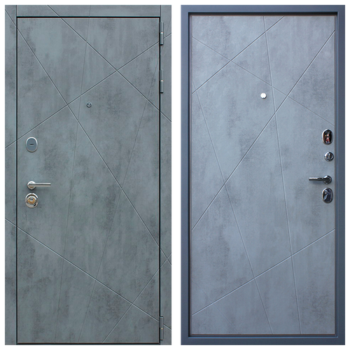 Входная дверь Evo Stone входная металлическая дверь лабиринт piano white 21 бетон светлый