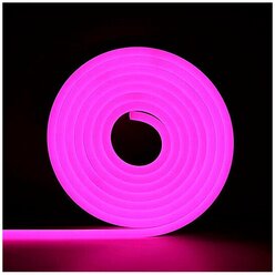 Светодиодная лента SmartElectronics 5м, 220В, IP67, 120 LED/m Гибкий неон 5 метров, неоновая RGB лента, подсветка интерьера/Розовый