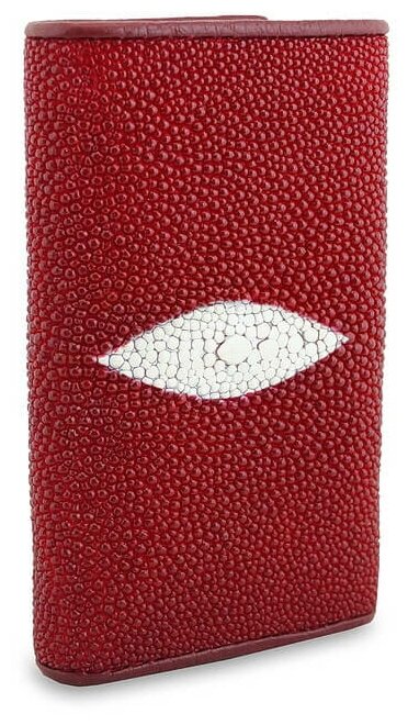 Небольшая красная ключница из кожи морского ската Maroon Exotic Leather 