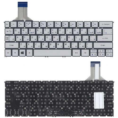 Клавиатура для ноутбука Acer Aspire S7-391 серебристая разъем питания acer p3 131 p3 171 3 0x1 0