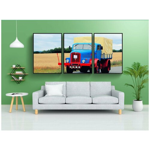 фото Набор модулных постеров для интерьера "грузовая машина, старый, исторический" 60x90 см. в тубусе, без рамки lotsprints