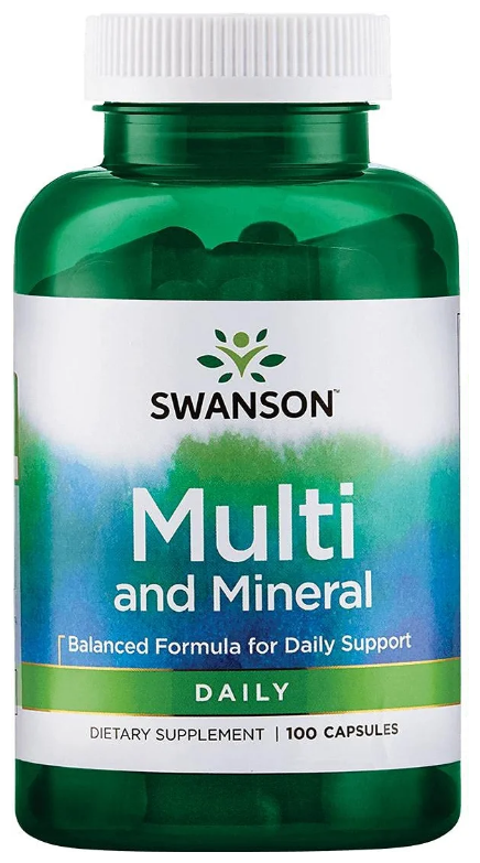 Swanson Multi and Mineral Daily (Мультивитамины и минералы) 100 капсул