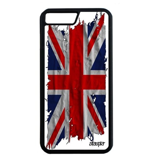 фото Противоударный чехол для // iphone 7 plus // "флаг английский на ткани" дизайн государственный, utaupia, белый