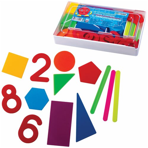обучающая игра для малышей счетные палочки 1 набор Касса цифр и счетных материалов Учись считать, 142 элемента, пенал, КС01, 103773
