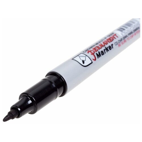 Маркер перманентный Multi Marker Super Slim 1мм пулевидный черн. Crown 08-8001 (10шт.)