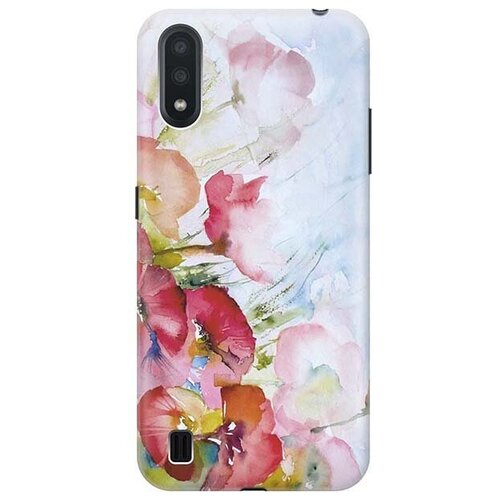фото Ультратонкий силиконовый чехол-накладка для samsung galaxy a01 с принтом "акварельные цветы" gosso